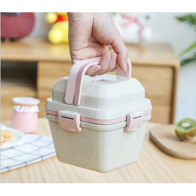 1000ml Wheat Straw Meal Prep Container Bento Lunch Box Food Container Storage Microwave Safe