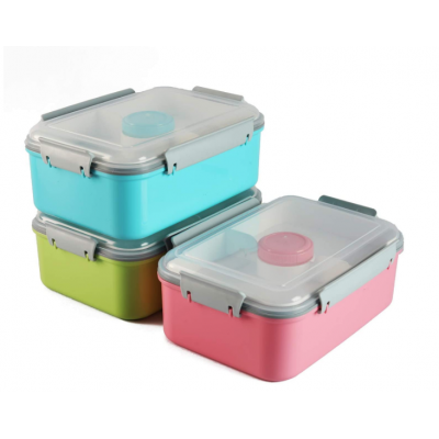 47oz  Leakproof Salad Food Storage Container Bento Box with Removable Tray & Dressing Pots, for Lunch, Snacks, School box