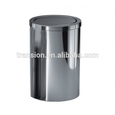 Round Stainless Steel Wastebasket Trash Can W/ Swing Lid Trash Can Waste Receptacles Container with Lid Waste Bin with Lid