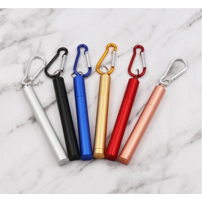 Reusable Collapsible Straws With Case & Brush