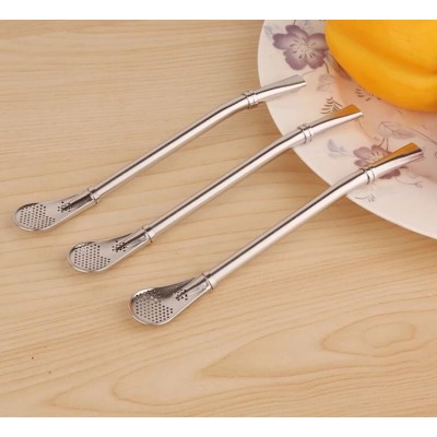 Stainless Steel Drinking Spoon Straws Yerba Mate Bombilla Gourd Drinking Filter Straws Stirrer