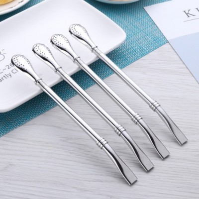 Stainless Steel Straw Spoons Stirrer Tea Strainer